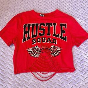 Windsor Vibrant Red Graphic Crop Top